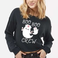 Boo Boo Crew Cropped Pullover Crew