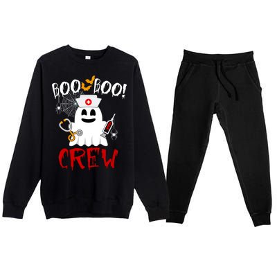 Boo Boo Crew Funny Cute Halloween Premium Crewneck Sweatsuit Set