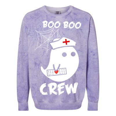 Boo Boo Crew Nurse Ghost Funny Halloween Colorblast Crewneck Sweatshirt