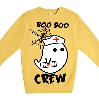 Boo Boo Crew Nurse Ghost Funny Halloween Premium Crewneck Sweatshirt