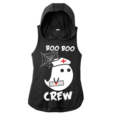 Boo Boo Crew Nurse Ghost Funny Halloween Ladies PosiCharge Tri-Blend Wicking Draft Hoodie Tank