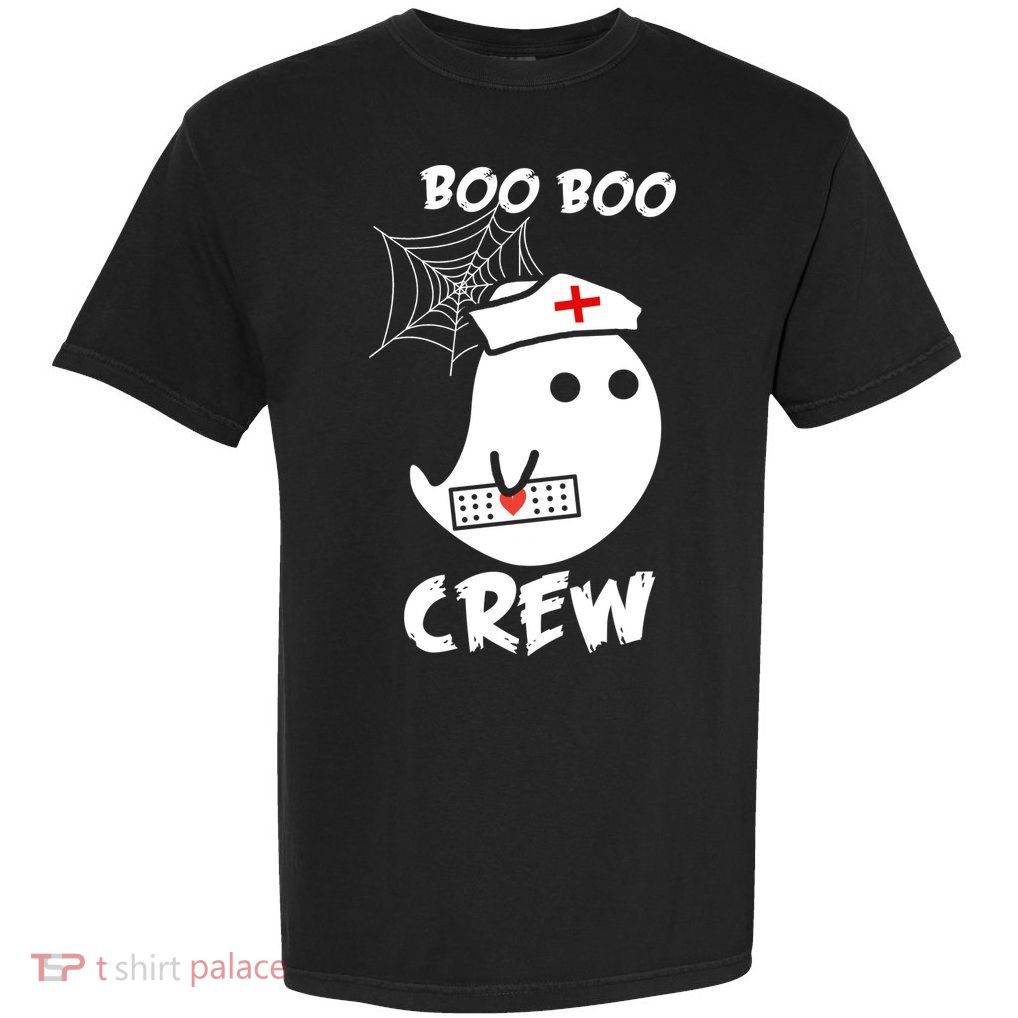 Boo Boo Crew Nurse Ghost Funny Halloween Garment-Dyed Heavyweight T-Shirt