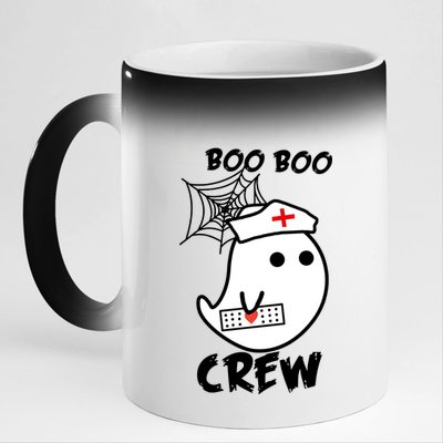 Boo Boo Crew Nurse Ghost Funny Halloween 11oz Black Color Changing Mug