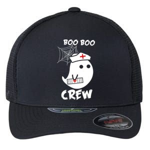 Boo Boo Crew Nurse Ghost Funny Halloween Flexfit Unipanel Trucker Cap