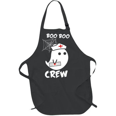 Boo Boo Crew Nurse Ghost Funny Halloween Full-Length Apron With Pockets