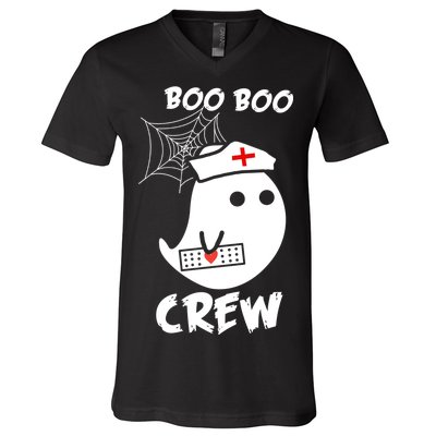 Boo Boo Crew Nurse Ghost Funny Halloween V-Neck T-Shirt