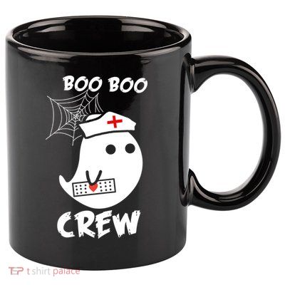 Boo Boo Crew Nurse Ghost Funny Halloween 11oz C Handle Ceramic Mug