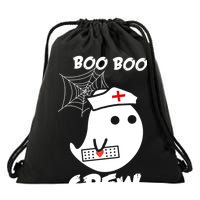 Boo Boo Crew Nurse Ghost Funny Halloween Drawstring Bag