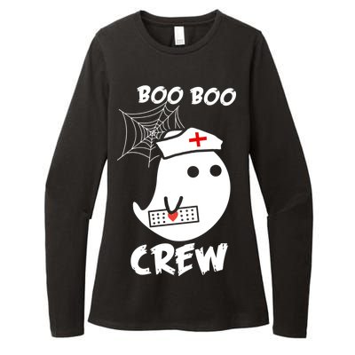 Boo Boo Crew Nurse Ghost Funny Halloween Womens CVC Long Sleeve Shirt