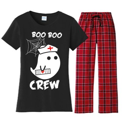 Boo Boo Crew Nurse Ghost Funny Halloween Women's Flannel Pajama Set