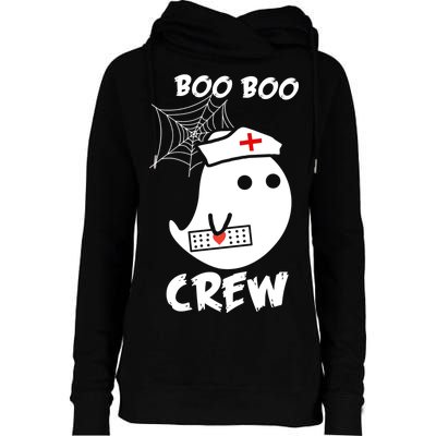 Boo Boo Crew Nurse Ghost Funny Halloween Womens Funnel Neck Pullover Hood