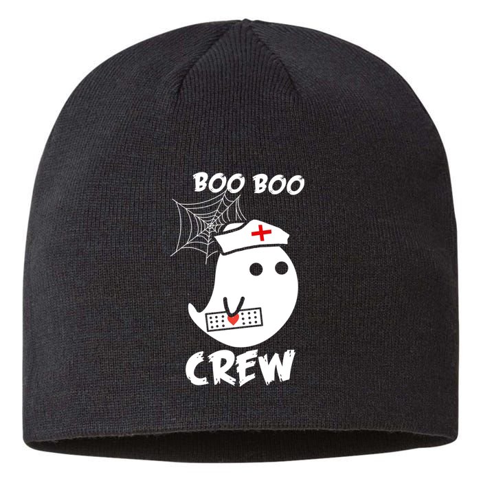 Boo Boo Crew Nurse Ghost Funny Halloween Sustainable Beanie