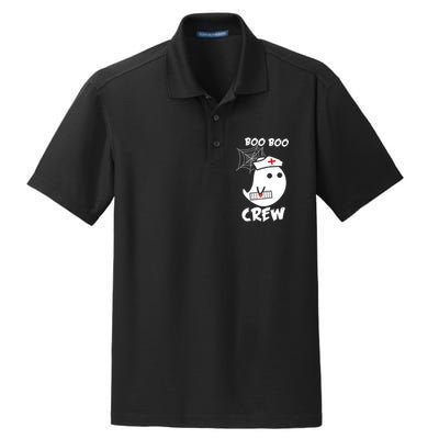 Boo Boo Crew Nurse Ghost Funny Halloween Dry Zone Grid Polo