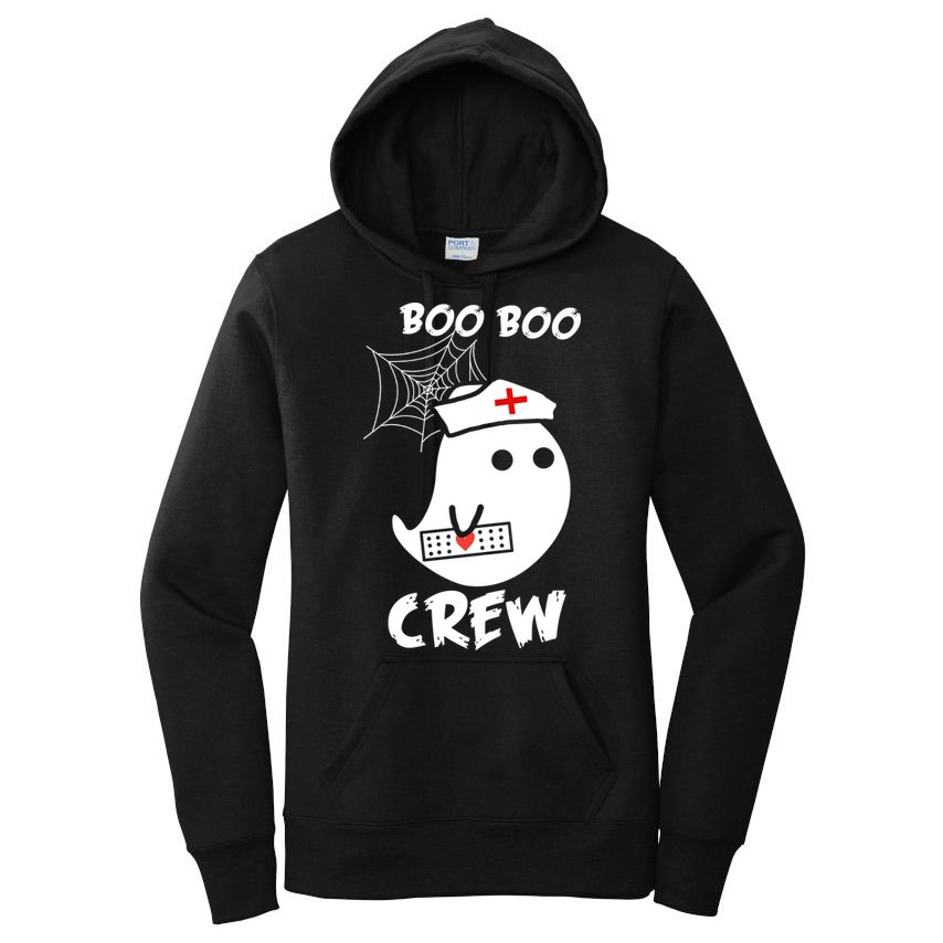 Boo Boo Crew Nurse Ghost Funny Halloween Women's Pullover Hoodie
