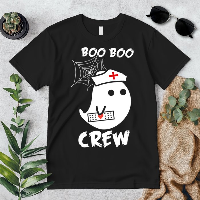 Boo Boo Crew Nurse Ghost Funny Halloween Premium T-Shirt