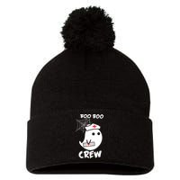 Boo Boo Crew Nurse Ghost Funny Halloween Pom Pom 12in Knit Beanie