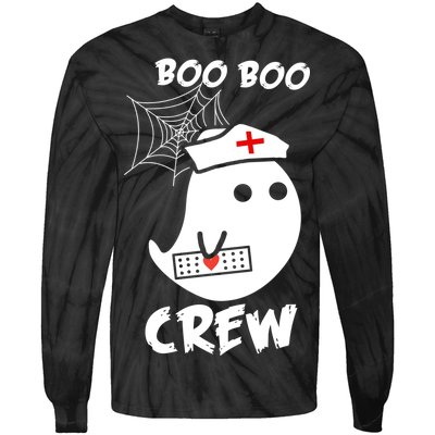 Boo Boo Crew Nurse Ghost Funny Halloween Tie-Dye Long Sleeve Shirt