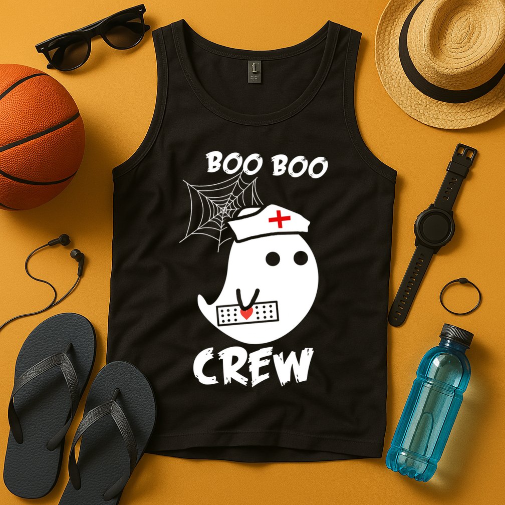 Boo Boo Crew Nurse Ghost Funny Halloween Tank Top