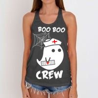 Boo Boo Crew Nurse Ghost Funny Halloween Women's Knotted Racerback Tank