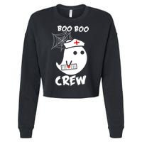 Boo Boo Crew Nurse Ghost Funny Halloween Cropped Pullover Crew