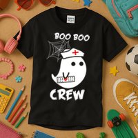 Boo Boo Crew Nurse Ghost Funny Halloween Kids T-Shirt