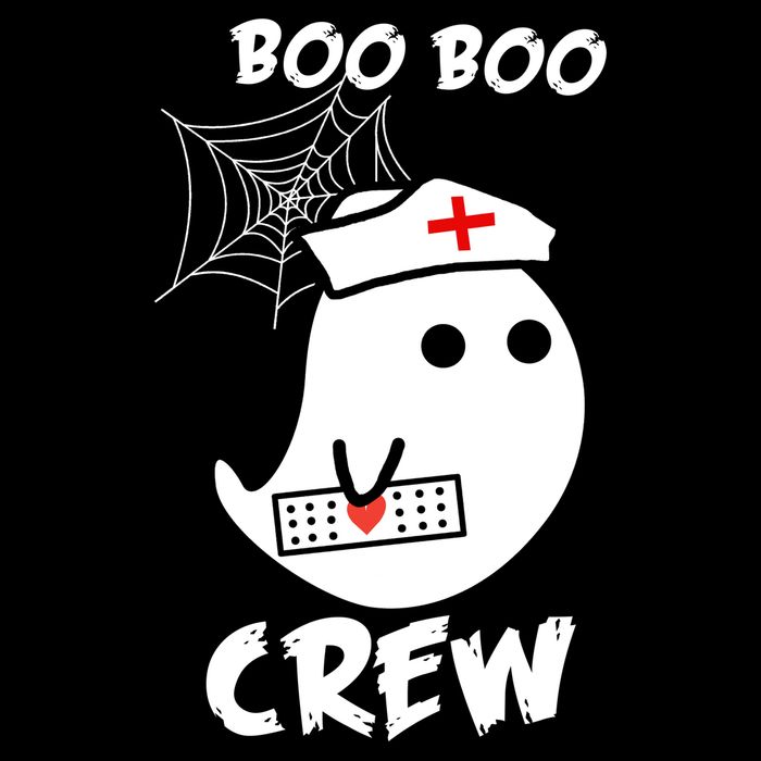 Boo Boo Crew Nurse Ghost Funny Halloween Kids T-Shirt