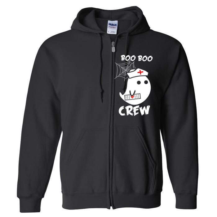 Boo Boo Crew Nurse Ghost Funny Halloween Full Zip Hoodie