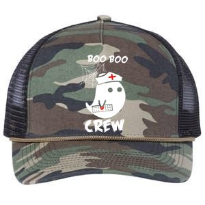 Boo Boo Crew Nurse Ghost Funny Halloween Retro Rope Trucker Hat Cap