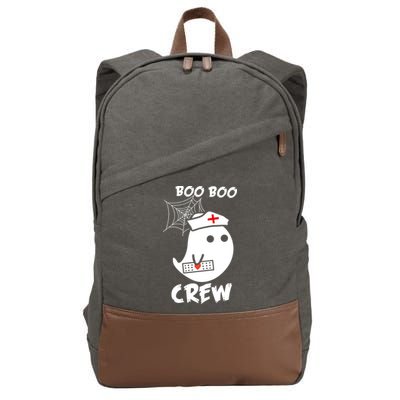 Boo Boo Crew Nurse Ghost Funny Halloween Cotton Canvas Backpack