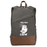 Boo Boo Crew Nurse Ghost Funny Halloween Cotton Canvas Backpack