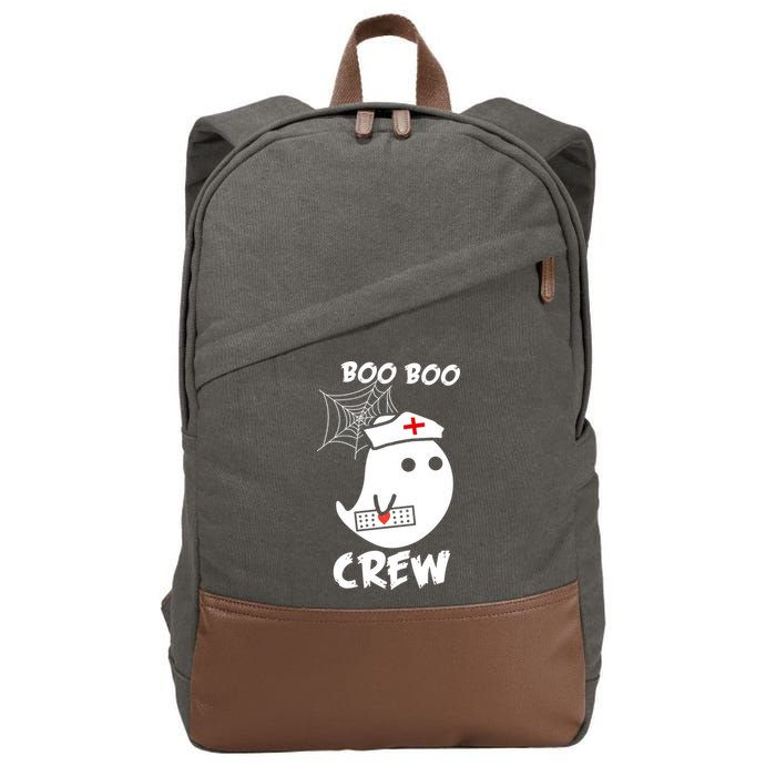 Boo Boo Crew Nurse Ghost Funny Halloween Cotton Canvas Backpack