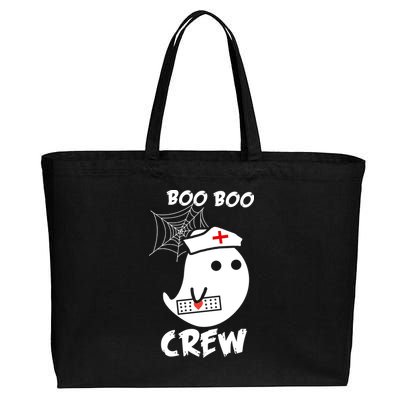 Boo Boo Crew Nurse Ghost Funny Halloween Cotton Canvas Jumbo Tote