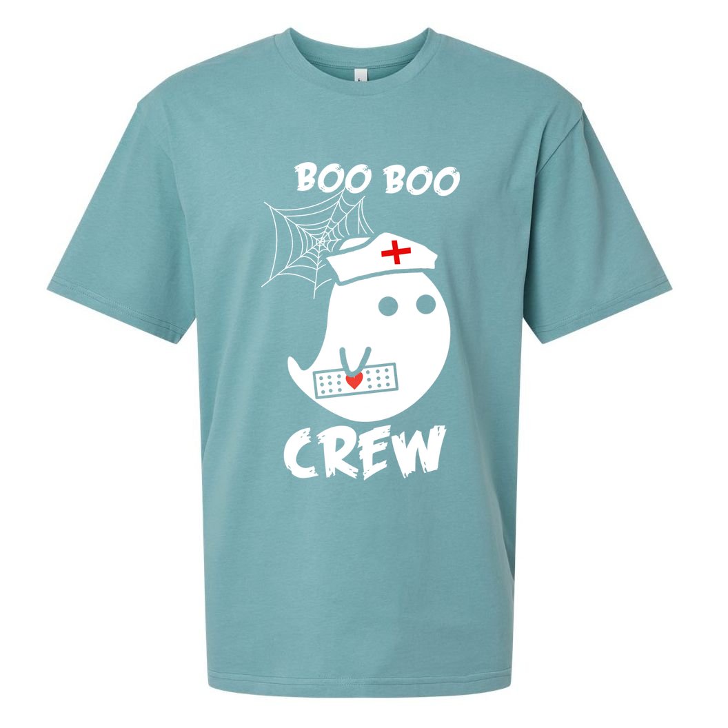 Boo Boo Crew Nurse Ghost Funny Halloween Sueded Cloud Jersey T-Shirt