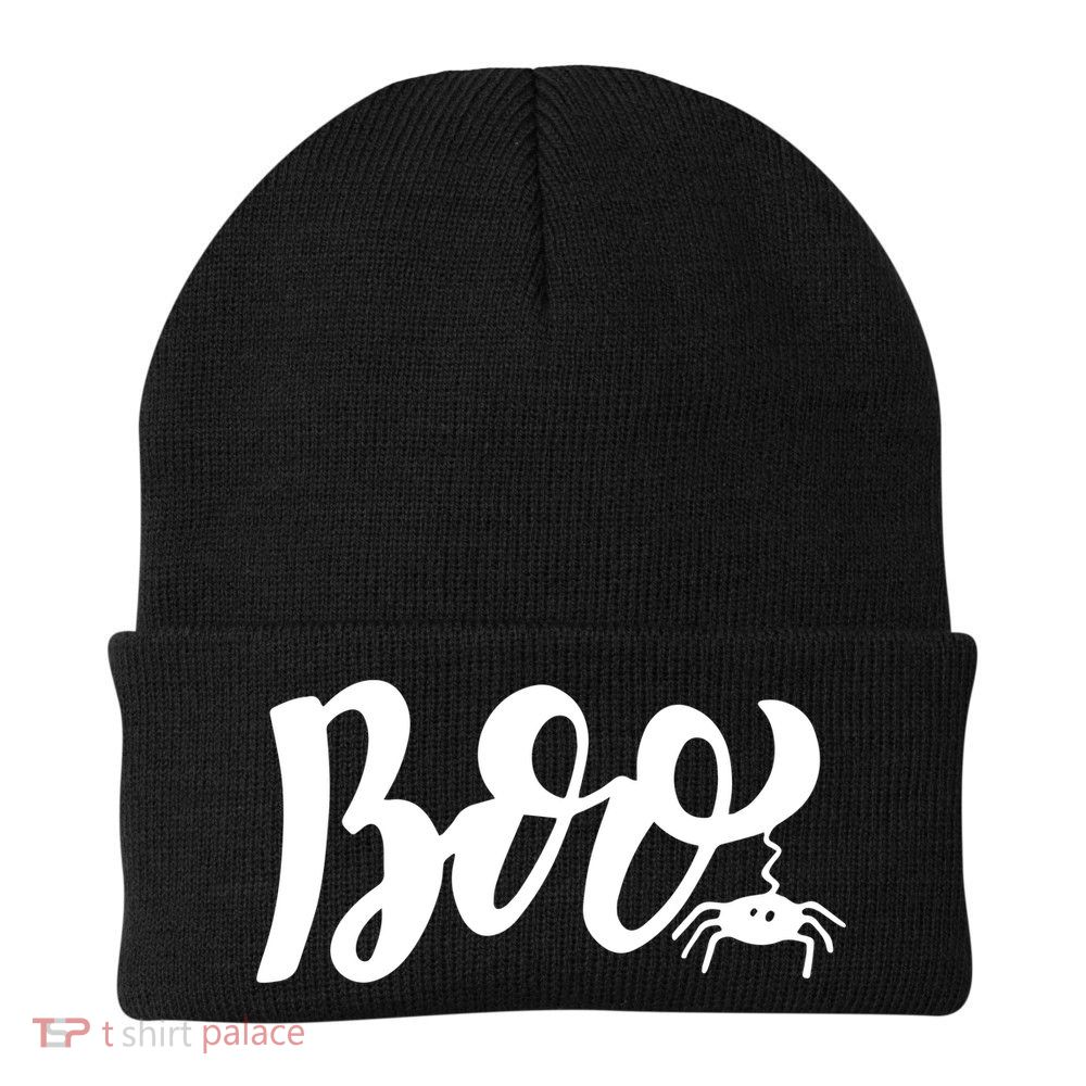 Boo Cut Spider Halloween Knit Cap Winter Beanie