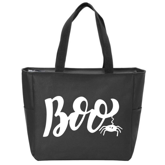 Boo Cut Spider Halloween Zip Tote Bag