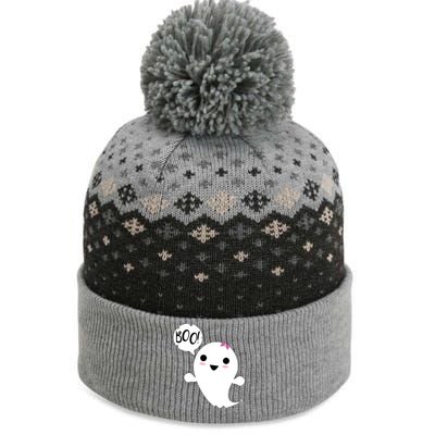 Boo Cute Halloween Girl Ghost The Baniff Cuffed Pom Beanie