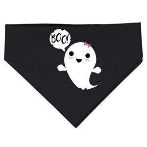 Boo Cute Halloween Girl Ghost USA-Made Doggie Bandana