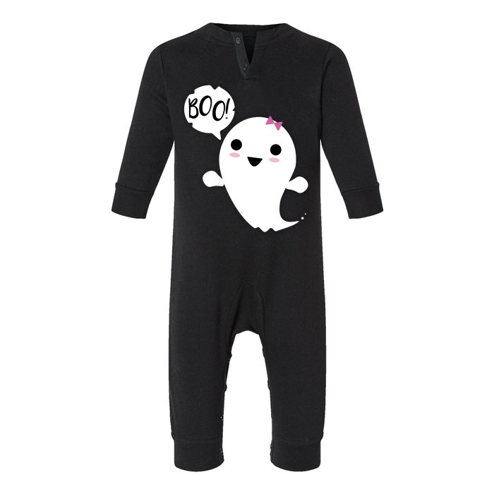 Boo Cute Halloween Girl Ghost Infant Fleece One Piece