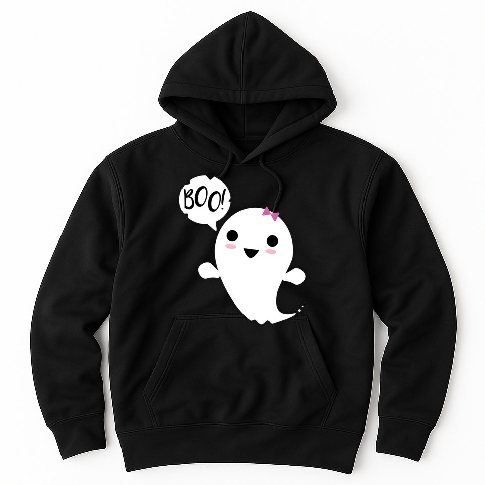 Boo Cute Halloween Girl Ghost Hoodie