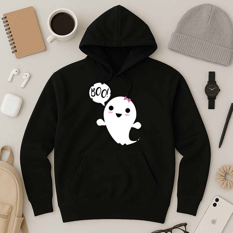 Boo Cute Halloween Girl Ghost Hoodie