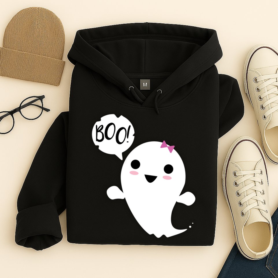 Boo Cute Halloween Girl Ghost Hoodie