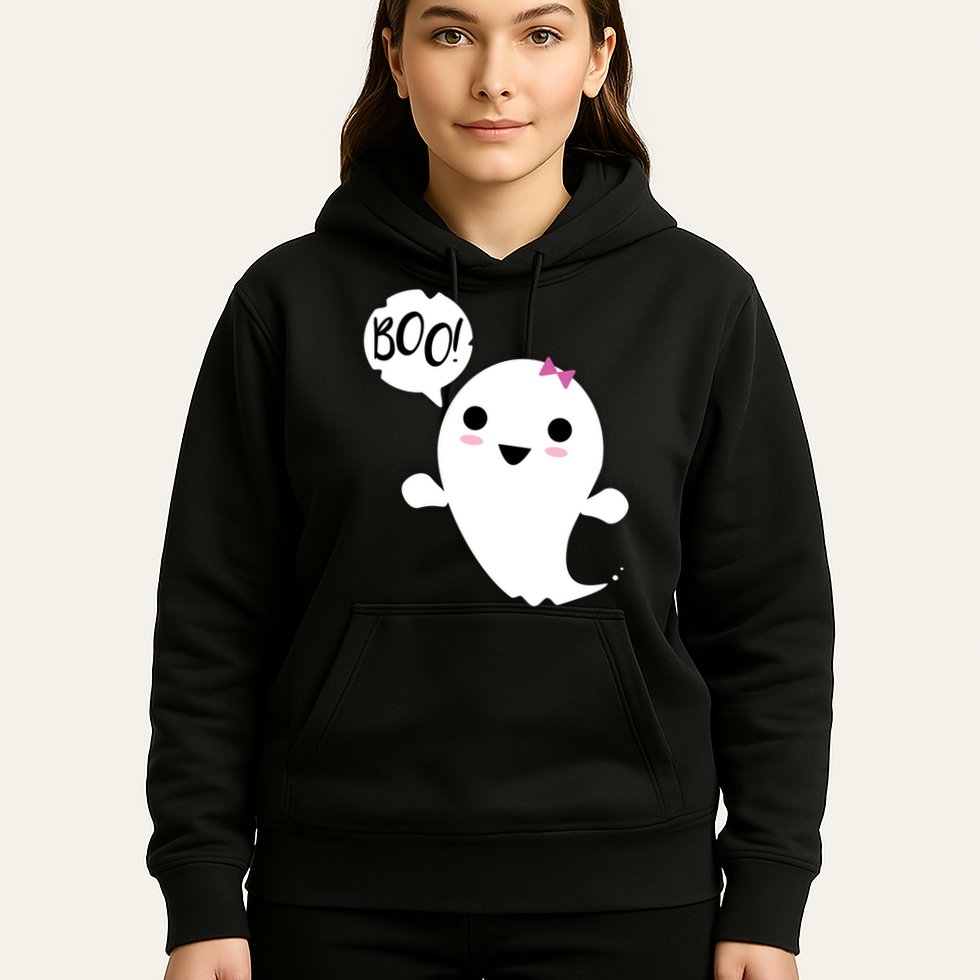 Boo Cute Halloween Girl Ghost Hoodie