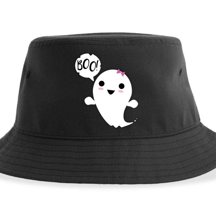 Boo Cute Halloween Girl Ghost Sustainable Bucket Hat