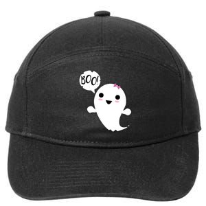 Boo Cute Halloween Girl Ghost 7-Panel Snapback Hat