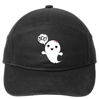 Boo Cute Halloween Girl Ghost 7-Panel Snapback Hat