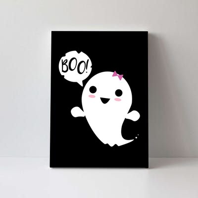 Boo Cute Halloween Girl Ghost Canvas