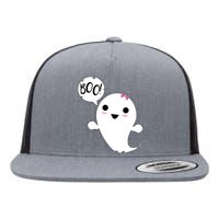 Boo Cute Halloween Girl Ghost Flat Bill Trucker Hat