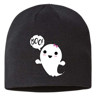 Boo Cute Halloween Girl Ghost Sustainable Beanie