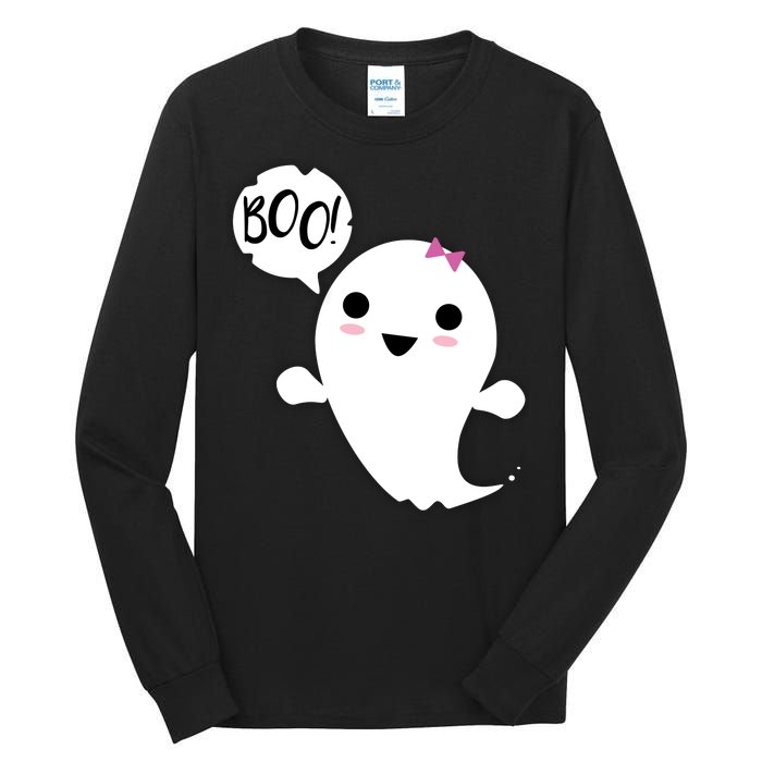 Boo Cute Halloween Girl Ghost Tall Long Sleeve T-Shirt