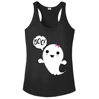 Boo Cute Halloween Girl Ghost Ladies PosiCharge Competitor Racerback Tank